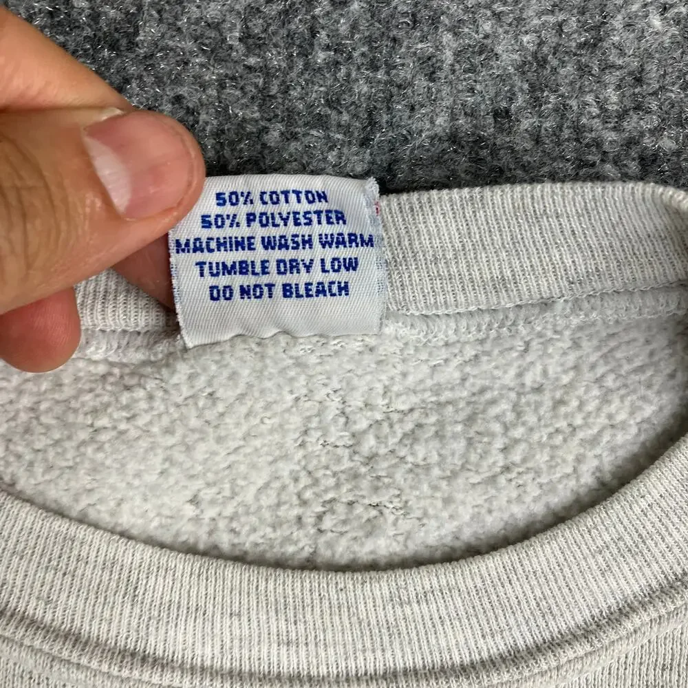 American Knitwear Sweatshirt Mens XL Gray DC Graphic Crewneck Paint Stains‎
